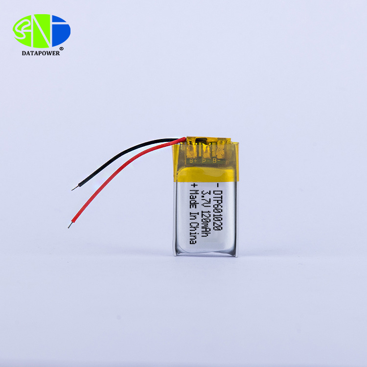 3.7v Lipo battery 601020 120mAh bluetooth earphone rechargeable lithium battery