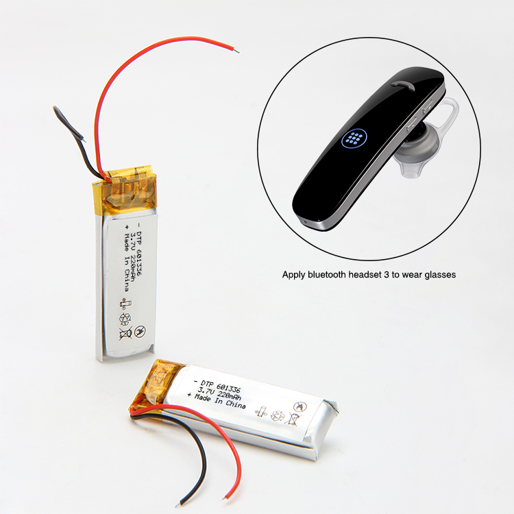 601336 220mAh lithium ion polymer battery