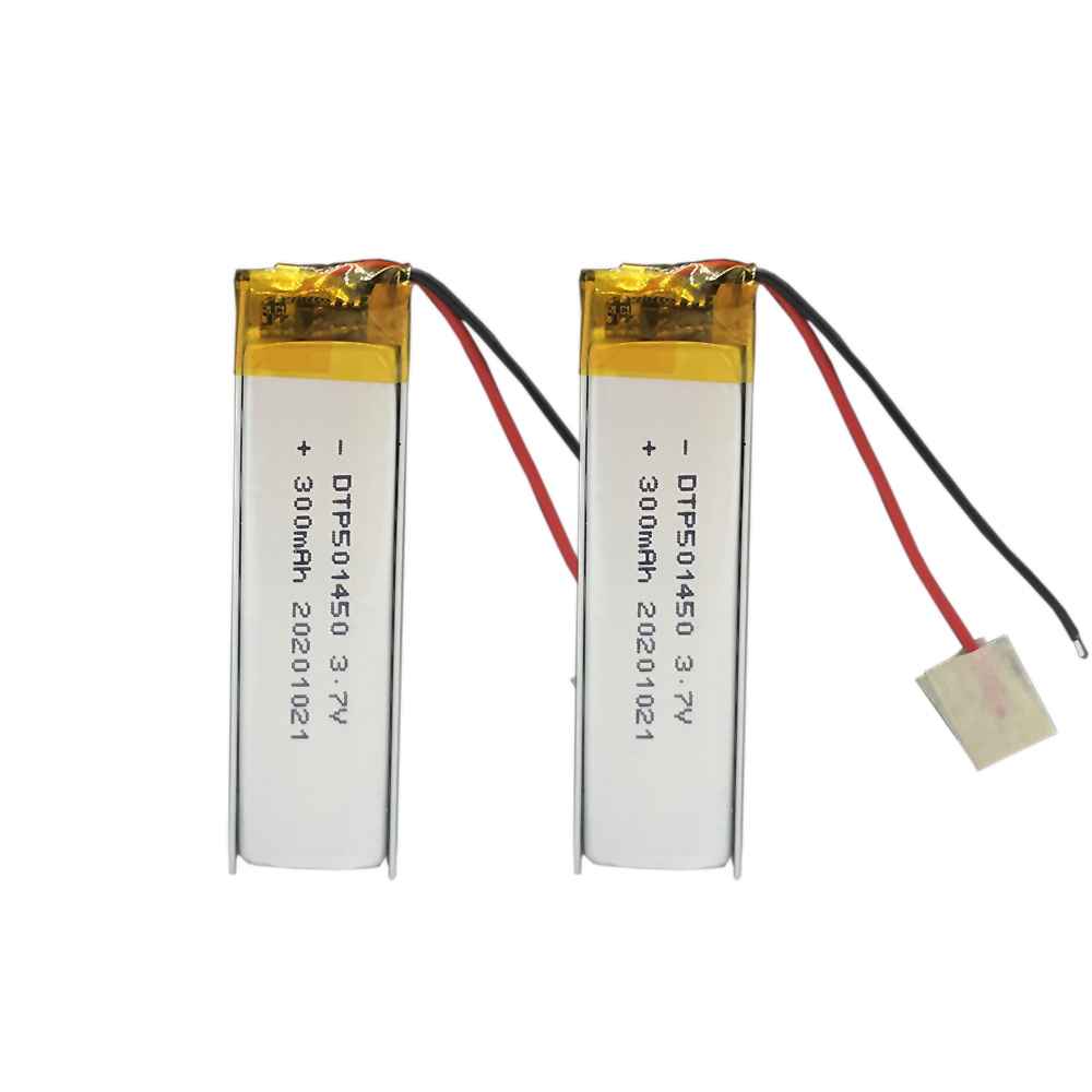 Rechargeable 3.7V 300mAh Lipo Battery Packs include Protection Circuit and Lead Wires