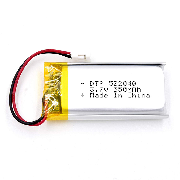 Long Cycle Life DTP502040 3.7V 350mAh Rechargeable Lithium Polymer Battery