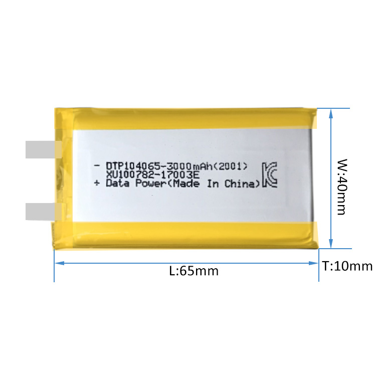 DTP104065 3.7V 3000mAh lipo polymer battery cell in stock