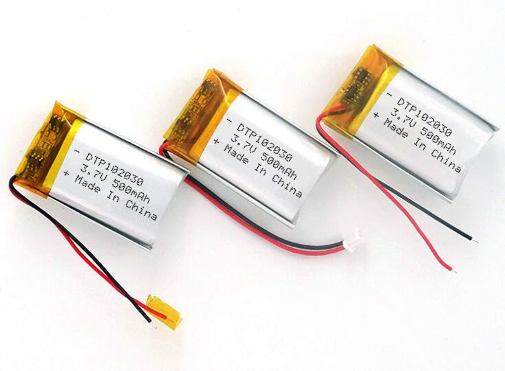 Lithium polymer DTP102030 3.7V 500mAh battery with Molex connector