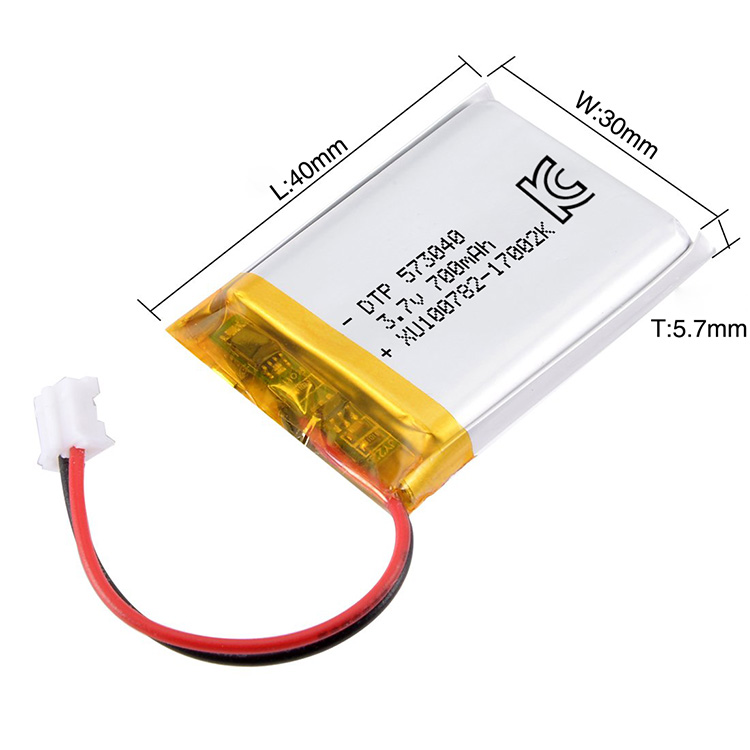 Small li-ion lipo battery 573040 3.7V 700mAh rechargeable lithium polymer batteries battery