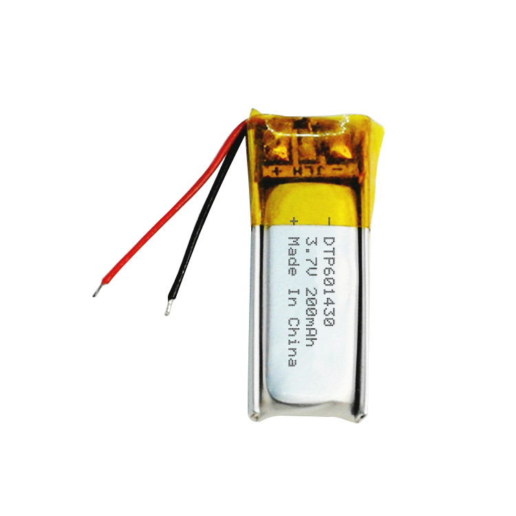 3.7v 200mah li-po battery with protect circuit and wires 601430