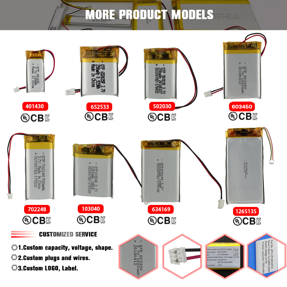 KC Approved Lithium Polymer Battery 3.7V 2800mAh Lipo Batteries DTP 655565