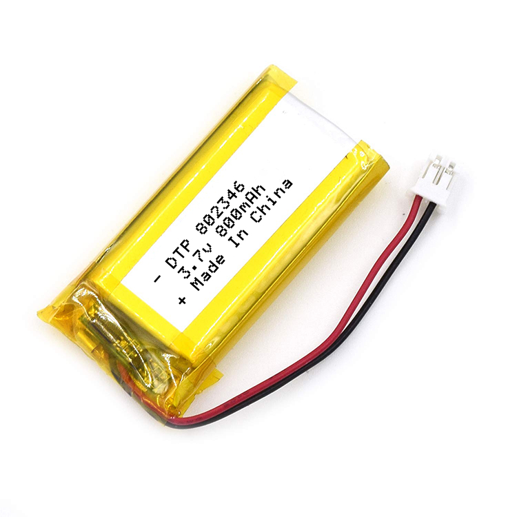 Wholesale stock lithoum batteries DTP802346 3.7V 800mAh lipo rechargeable battery