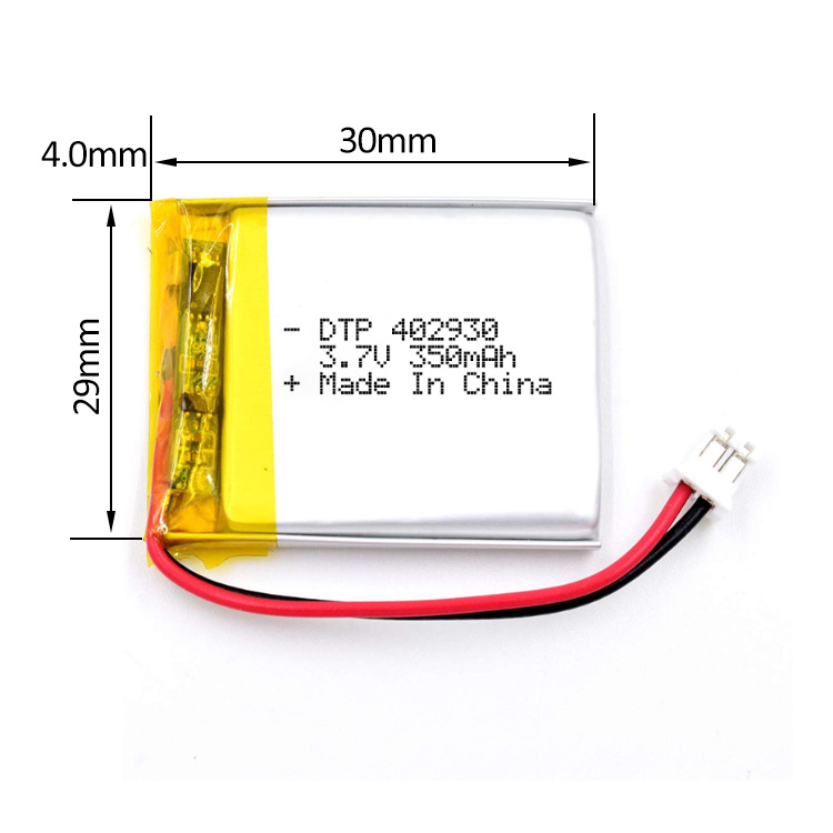 Prismatic 402930 3.7V 350mAh Li(NMC)O2 Lithium Ion Polymer Battery