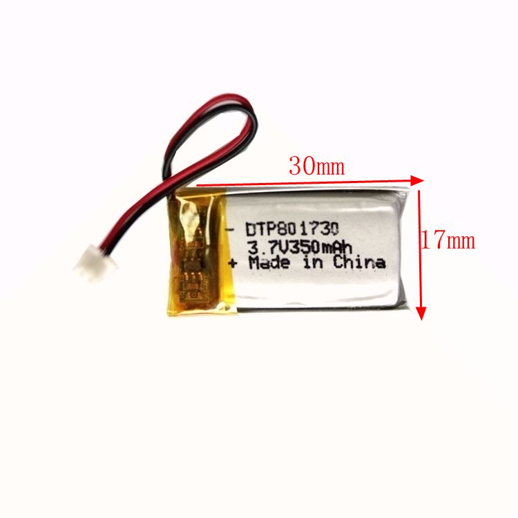 DTP801730 3.7V 350mAh Rechargeable Lithium Polymer Battery