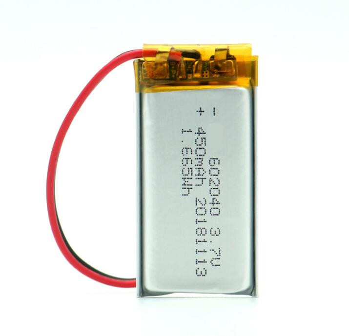 602040 lipo 3.7v 450mah small KC CE lithium polymer battery for LED lamps