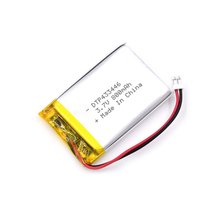 Hot sale small ROHS battery DTP433446 3.7v 800mAh lithium rechargeable lipo battery