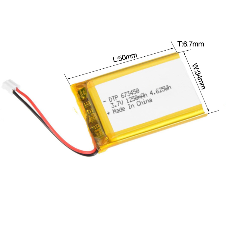 3.7V 1200mAh 673450 Lipo Battery Rechargeable Lithium Polymer ion Battery Pack 