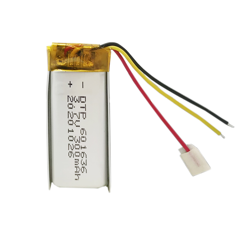 DTP601636 6*16*36mm 3.7V 300mAh Lithium Ion Polymer Battery for Bluetooth Ear Buds