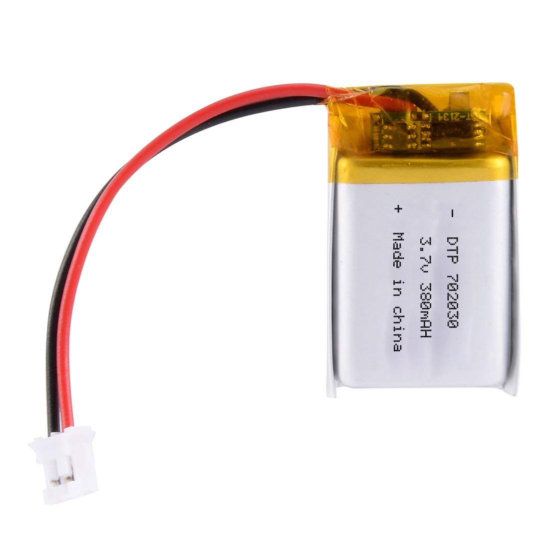 CE ROHS Approved DTP702030 3.7V 380mAh Polymer Lithium Pouch Battery