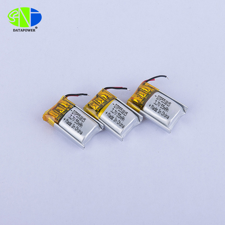 551015 3.7V 55mAh LCO Lithium ion polymer battery for Blutooth earphone