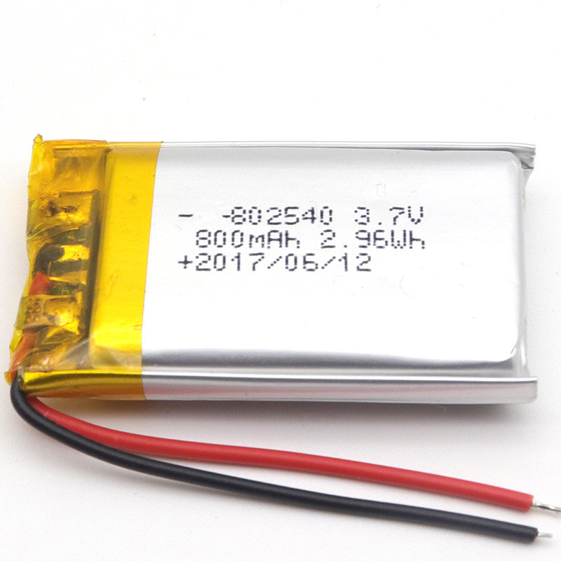 Hot sale DTP802540 3.7v 800mAh lithium rechargeable lipo polymer battery for electronic products