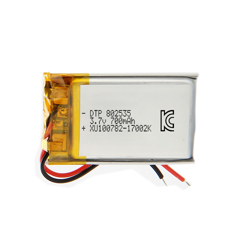Li-polymer lithium battery DTP 802535 3.7v 700mAH rechargeable li ion battery