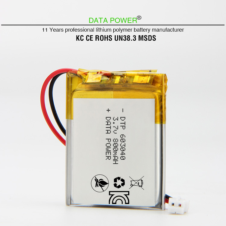 3.7v lithium polymer battery DTP603040 650mah batteries