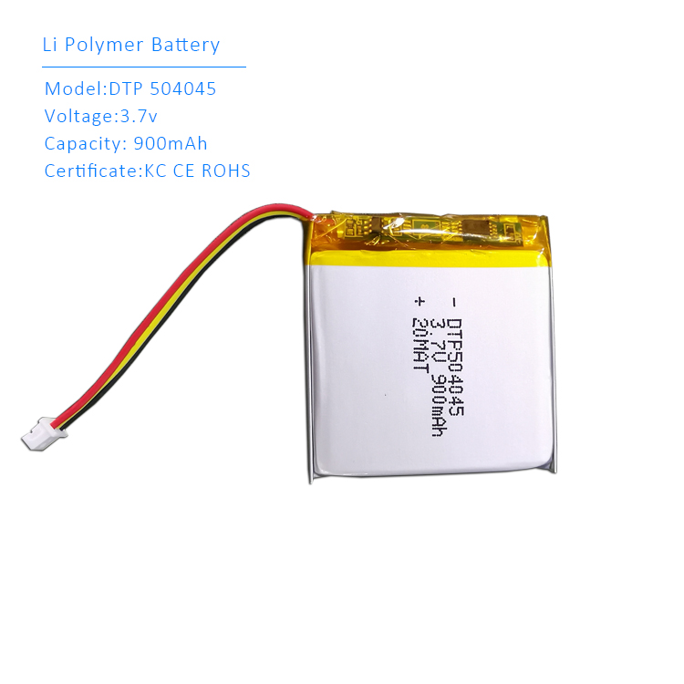 DTP battery 3.7v 900mah 504045 li-polymer lipo rechargeable battery for mini speaker