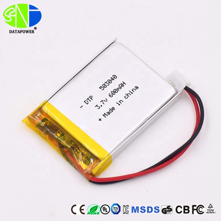 factory price DTP503040 3.7v 550mAh li-polymer battery