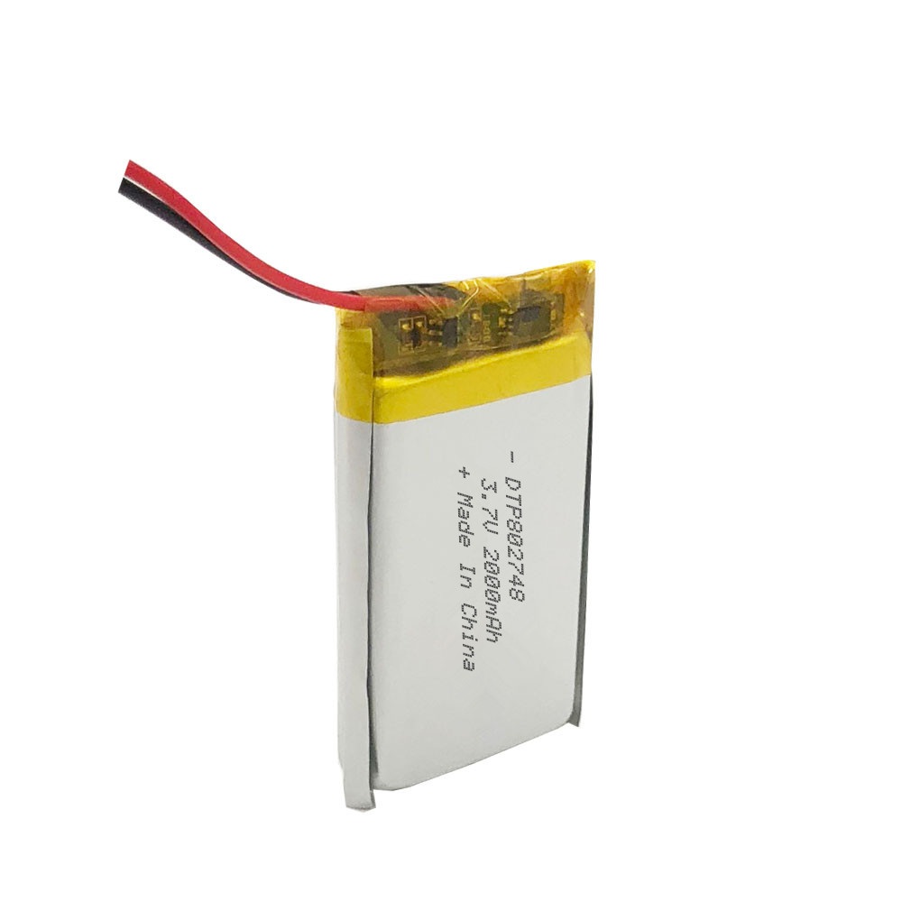Free sample lithium polymer battery cell 3.7v 802748 2000mah lipo battery li-polymer battery
