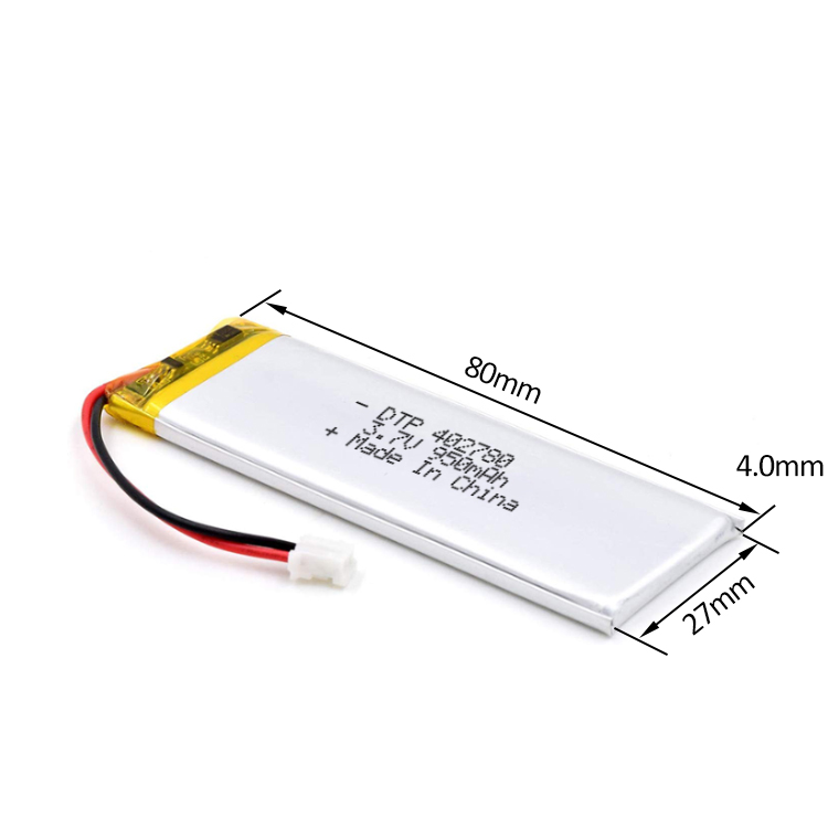 Lithium polymer rechargeable battery DTP402780 3.7V 900mAh digital lipo battery supply by factory