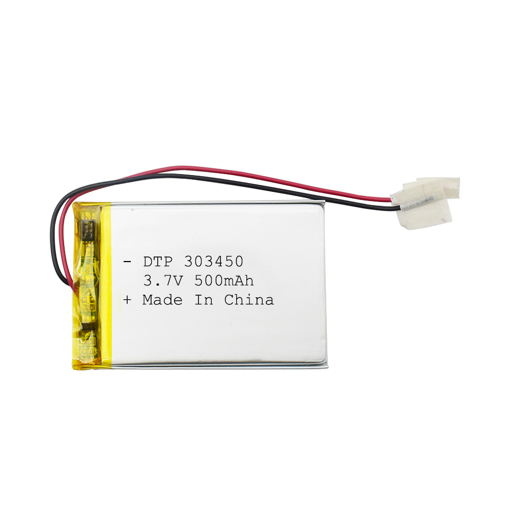 3mm thickness 303450 3.7v 500mah 1.85wh lithium polymer battery