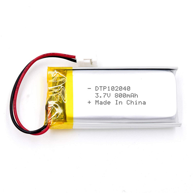 Factory supply dtp102040 lithium rechargeable battery 3.7v 800mah li-polymer battery