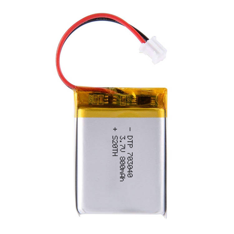DTP703040 lipo battery 3.7v 800mah rechargeable lithium polymer battery on sale
