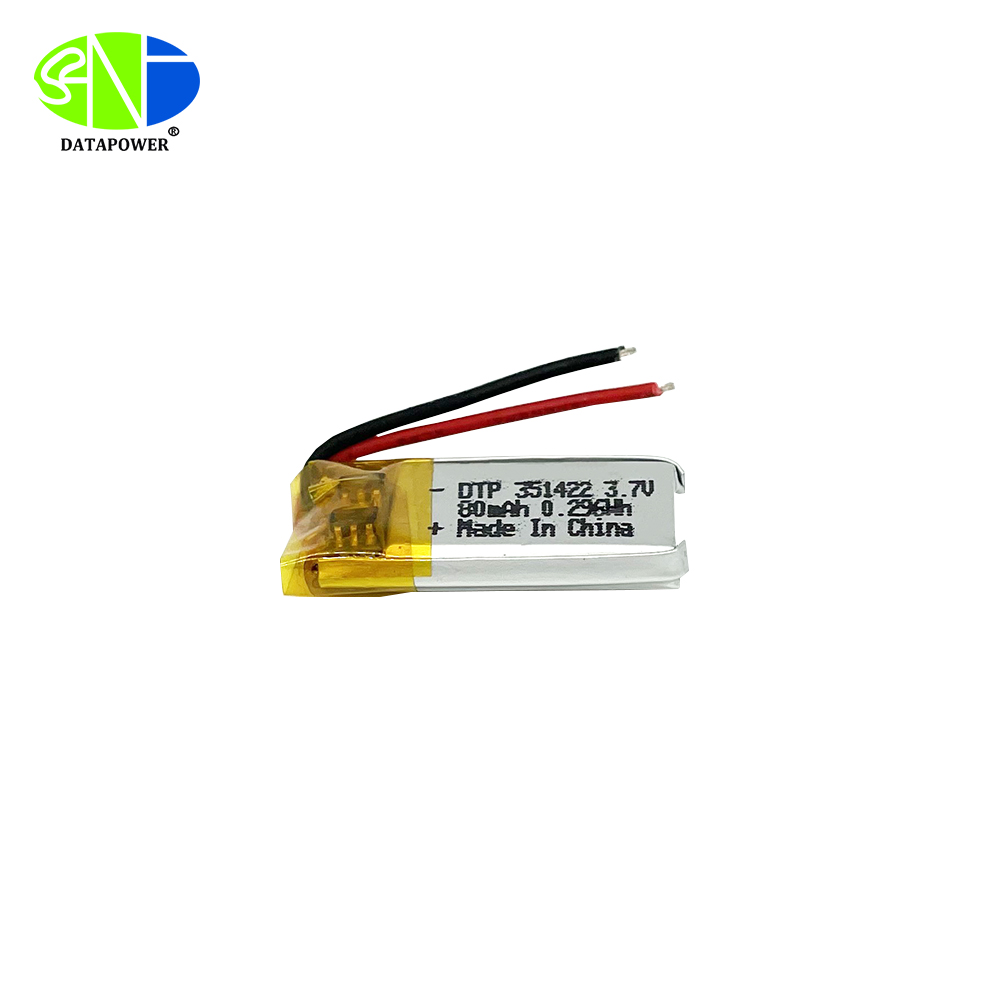 351422 3.7v 80mAh lithium ion polymer battery with PCM