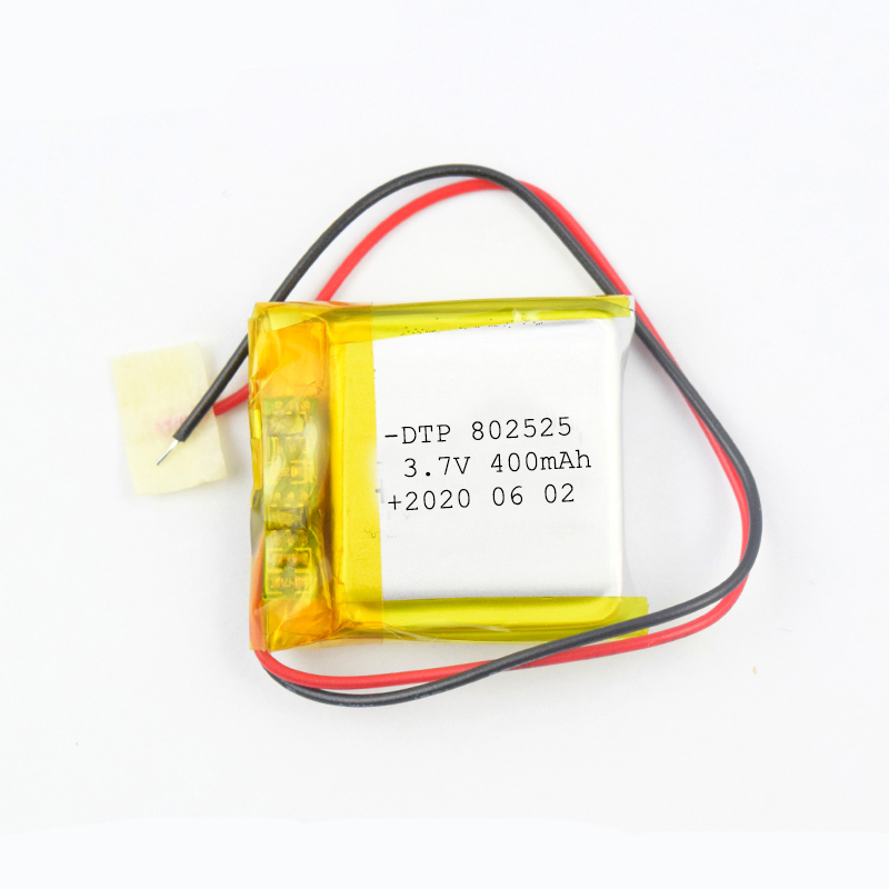 Rechargeable small li-poly battery 802525 3.7V 400mAh for wearable devices