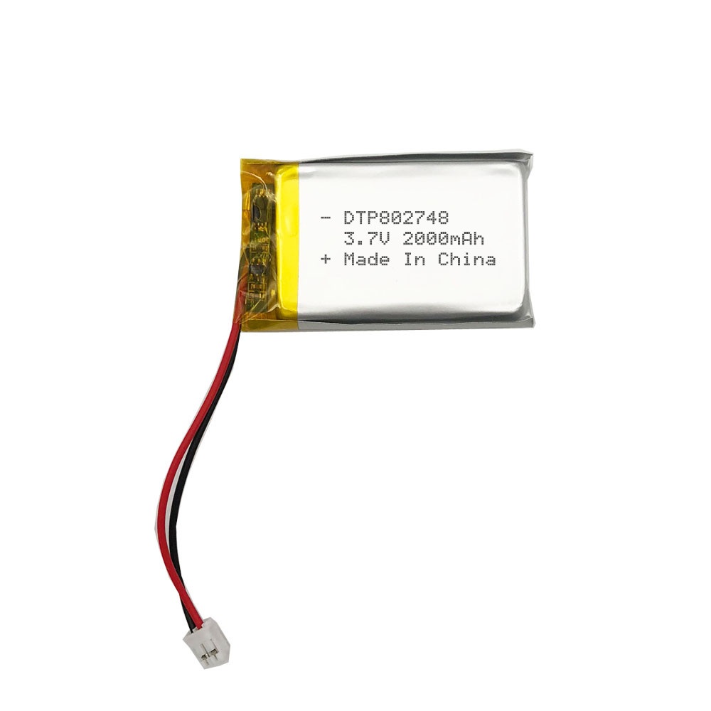 Free sample lithium polymer battery cell 3.7v 802748 2000mah lipo battery li-polymer battery