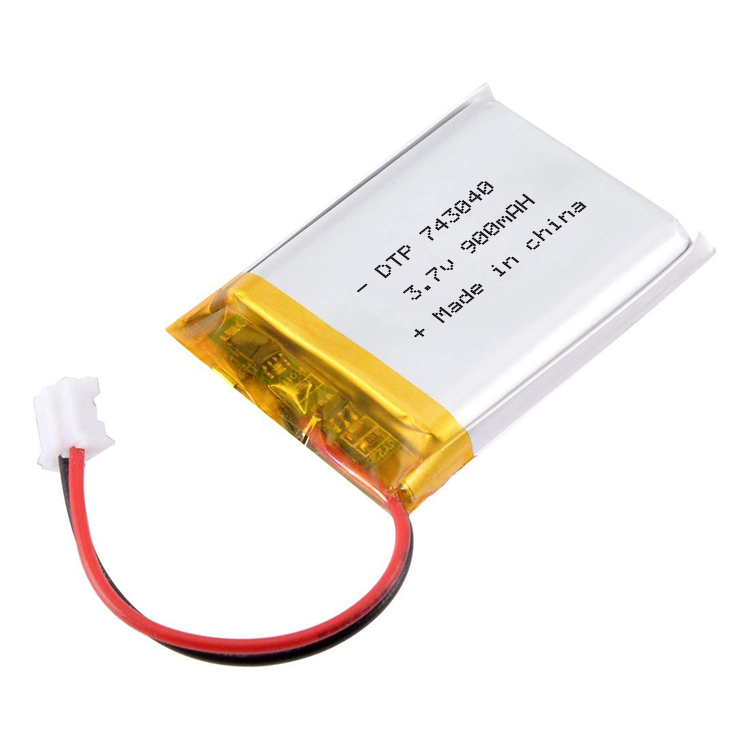 Hot sale lithium polymer rechargeable 743040 3.7V 900mAh lipo battery for LED light