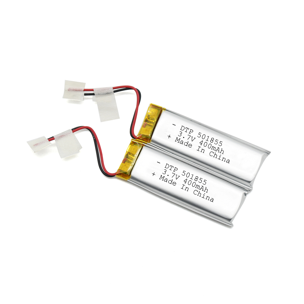 501855 3.7v 400mah pouch cell lithium ion lipo battery