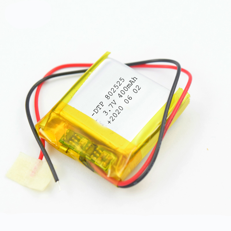Rechargeable small li-poly battery 802525 3.7V 400mAh for wearable devices