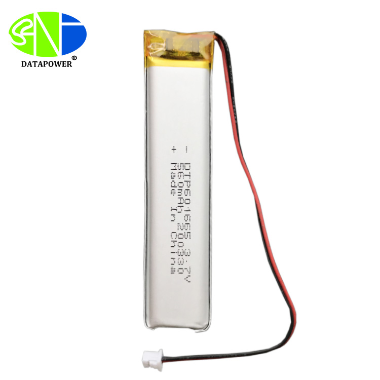 Customized rechargeable lipo 3.7v DTP601565 560mah lithium polymer battery
