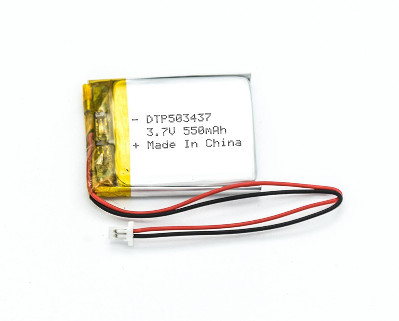 3,7 v 550mah lithium polymer DTP503437 small rechargeable battery