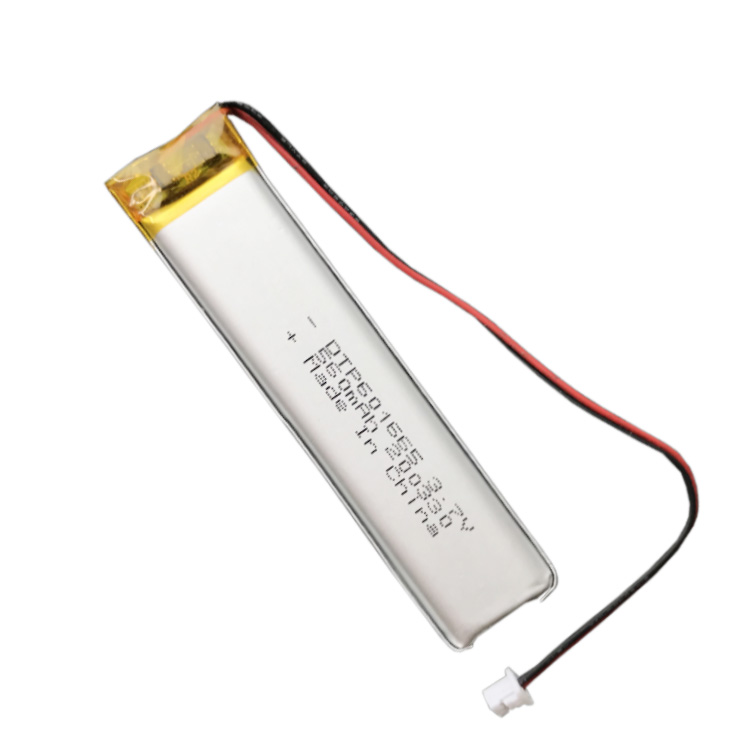 Customized rechargeable lipo 3.7v DTP601565 560mah lithium polymer battery