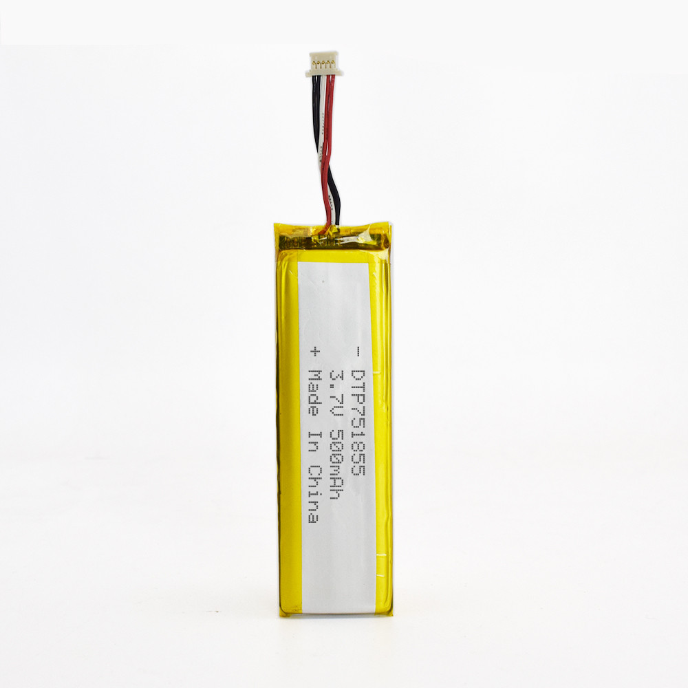 lipo battery DTP751855 3.7V 500mAh lithium polymer li-ion battery