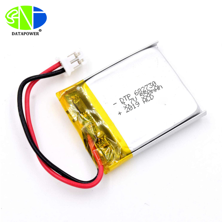 Top quality DTP682730 3.7v 550mah li ion polymer battery