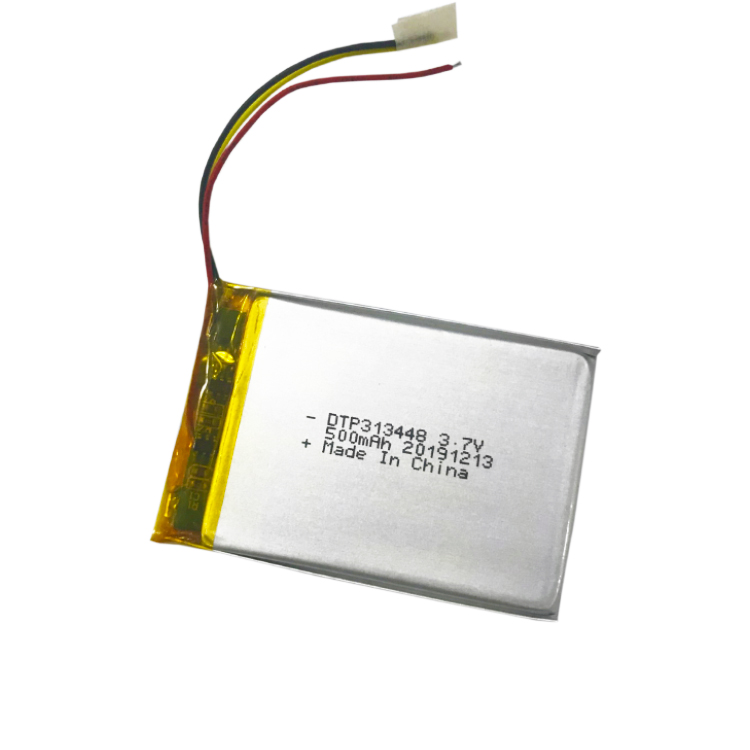 Small DTP lithium ion polymer battery 313448 303448 3.7v 500mAh rechargeable lipo battery for toys