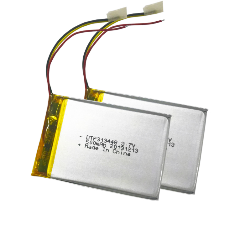 Small DTP lithium ion polymer battery 313448 303448 3.7v 500mAh rechargeable lipo battery for toys