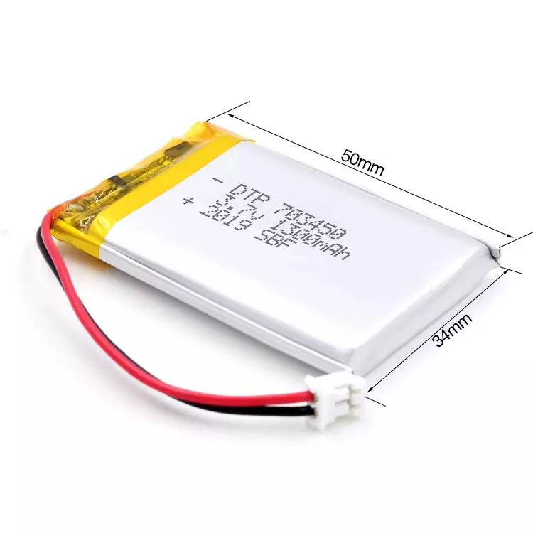 Lithium ion polymer 703450 rechargeable li polymer lipo battery 3.7v 1300mah with PCB