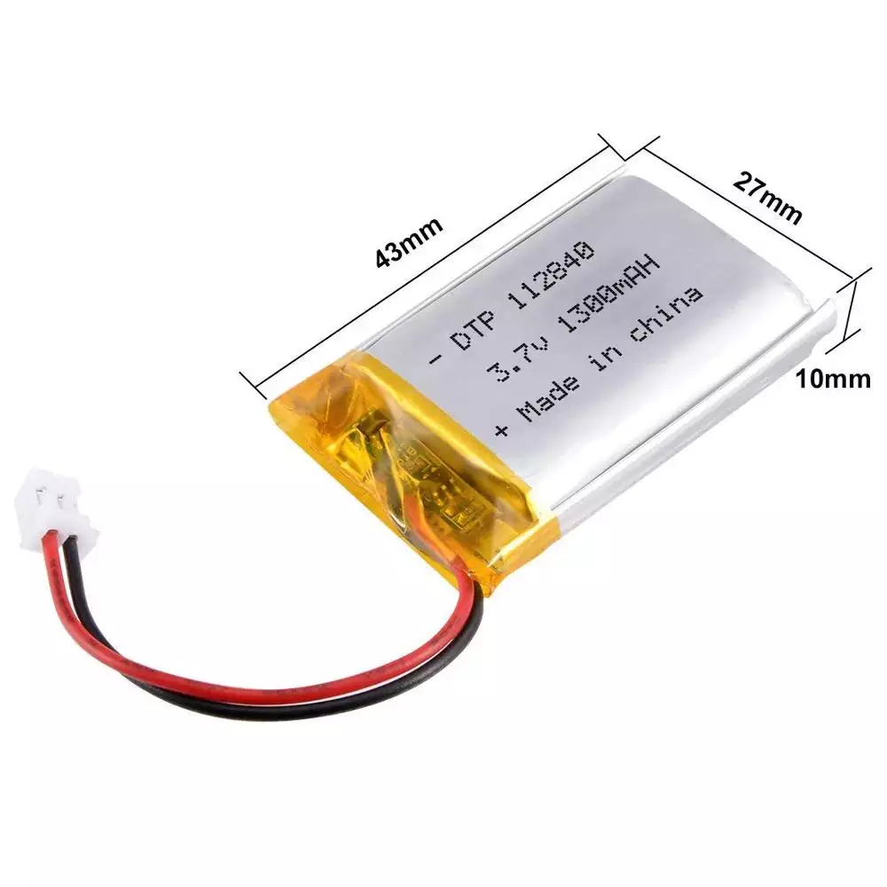 Rechargeable lithium ion battery DTP 112840 1300mah 3.7v li polymer battery for electronic equipment