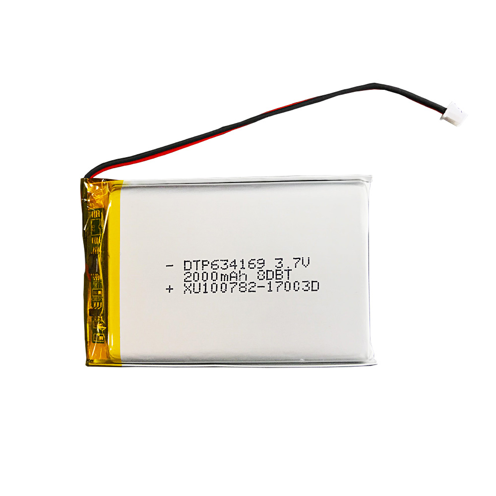 CE ROSH KC MSDS supported DTP 634169 3.7V rechargeable lithium ion cells polymer lipo battery 2000mAh