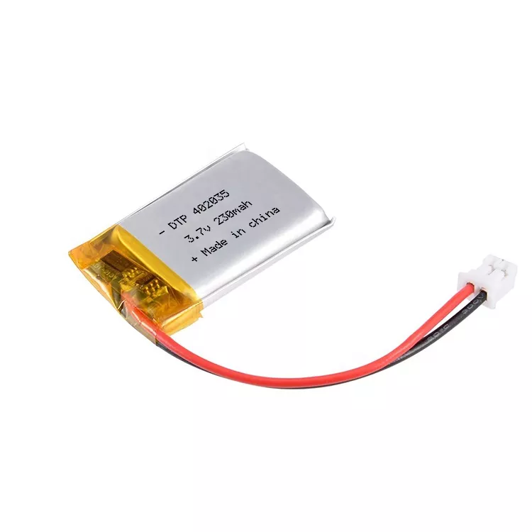 Small flat lipo btatery 402035 230mah 240mah 3.7v rechargeable lithium polymer battery with PCB JST connector