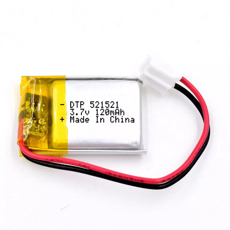 Small DTP 521521 120mAh 3.7v Rechargeable Li-ion Polymer Battery