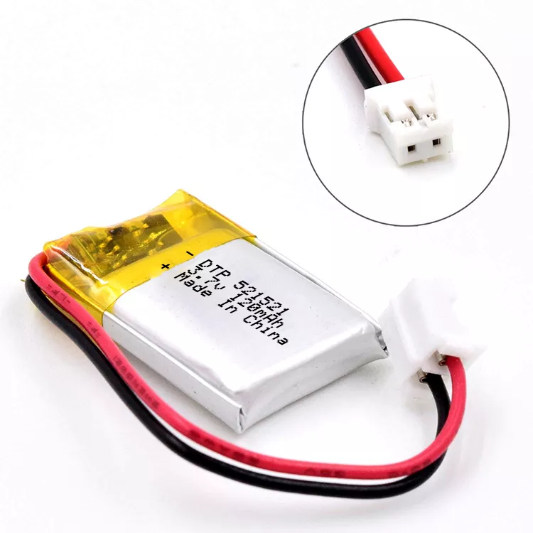 Small DTP 521521 120mAh 3.7v Rechargeable Li-ion Polymer Battery
