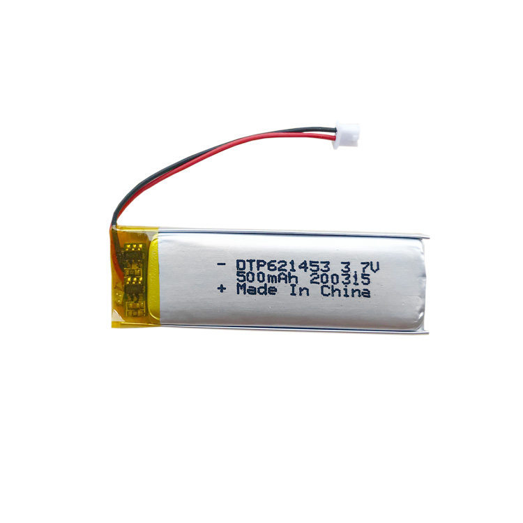 Rechargeable lipo battery 3.7V DTP 621453 500mAh lithium ion pouch cells polymer battery for GPS Smart Watch