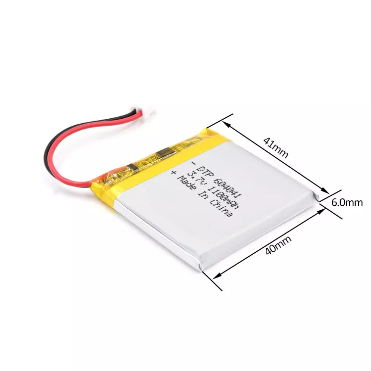 DTP battery rechargeable 604041 3.7v 1100mah polymer lithium ion battery with MSDS CE certificate