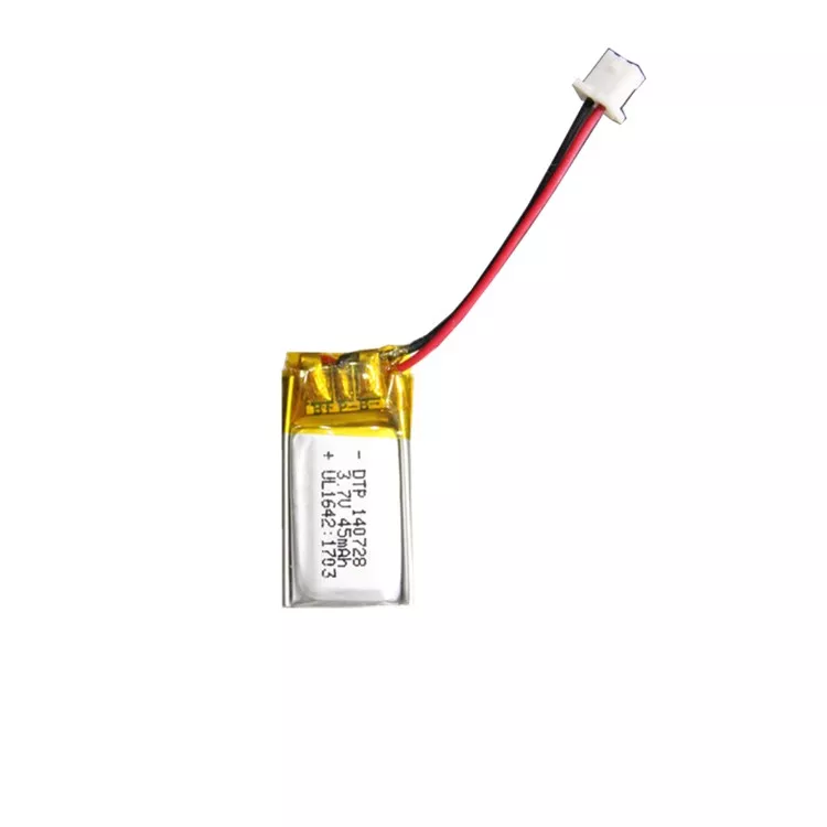 Smallest size pouch cell lipo battery 3.7v 140728 45mah lithium ion polymer battery for earphone smart watch